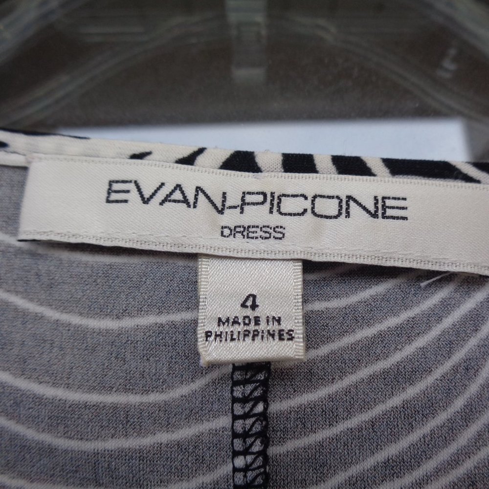 evan picone dress abstract print dress w stretch casual party size 4 - Picture 5 of 14